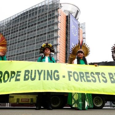 Sign that reads Europe buying, forests burning