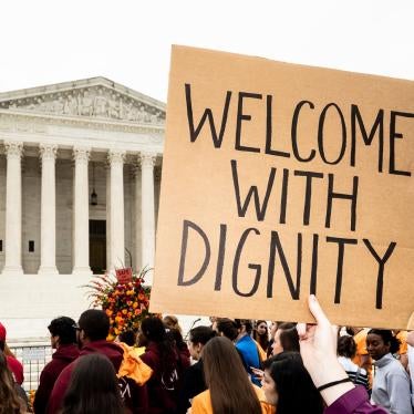 A protest against the "Remain in Mexico" policy in front of the US Supreme Court