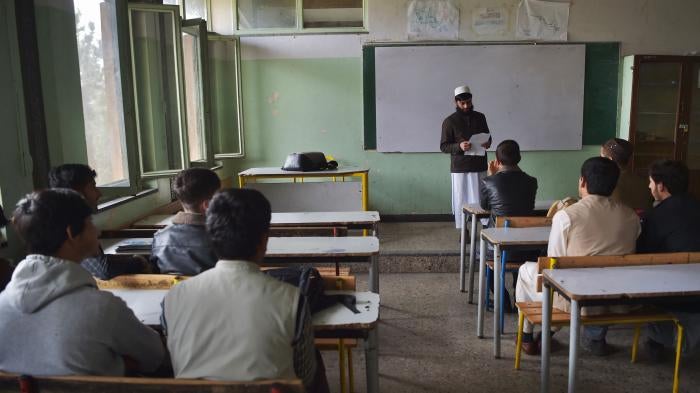 Schoolboys in a classroom