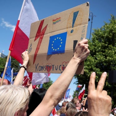 People take part in a march on the 34th anniversary of the first democratic elections in postwar Poland, in Warsaw, Poland, June 4, 2023. 