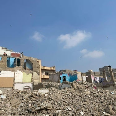 Demolished homes in a city