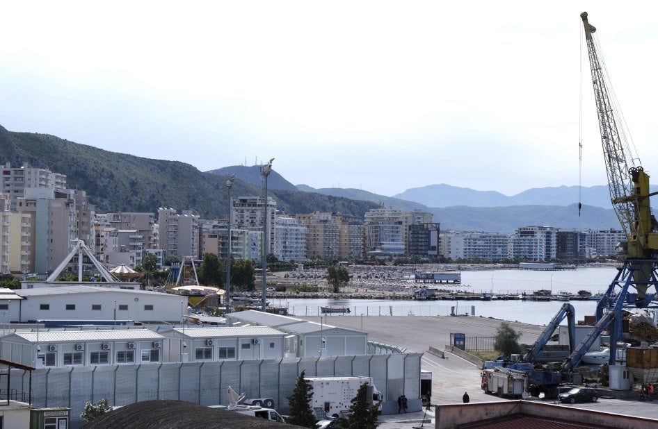 A migrant reception center at the port of Shenjin, northwestern Albania, June 5, 2024.